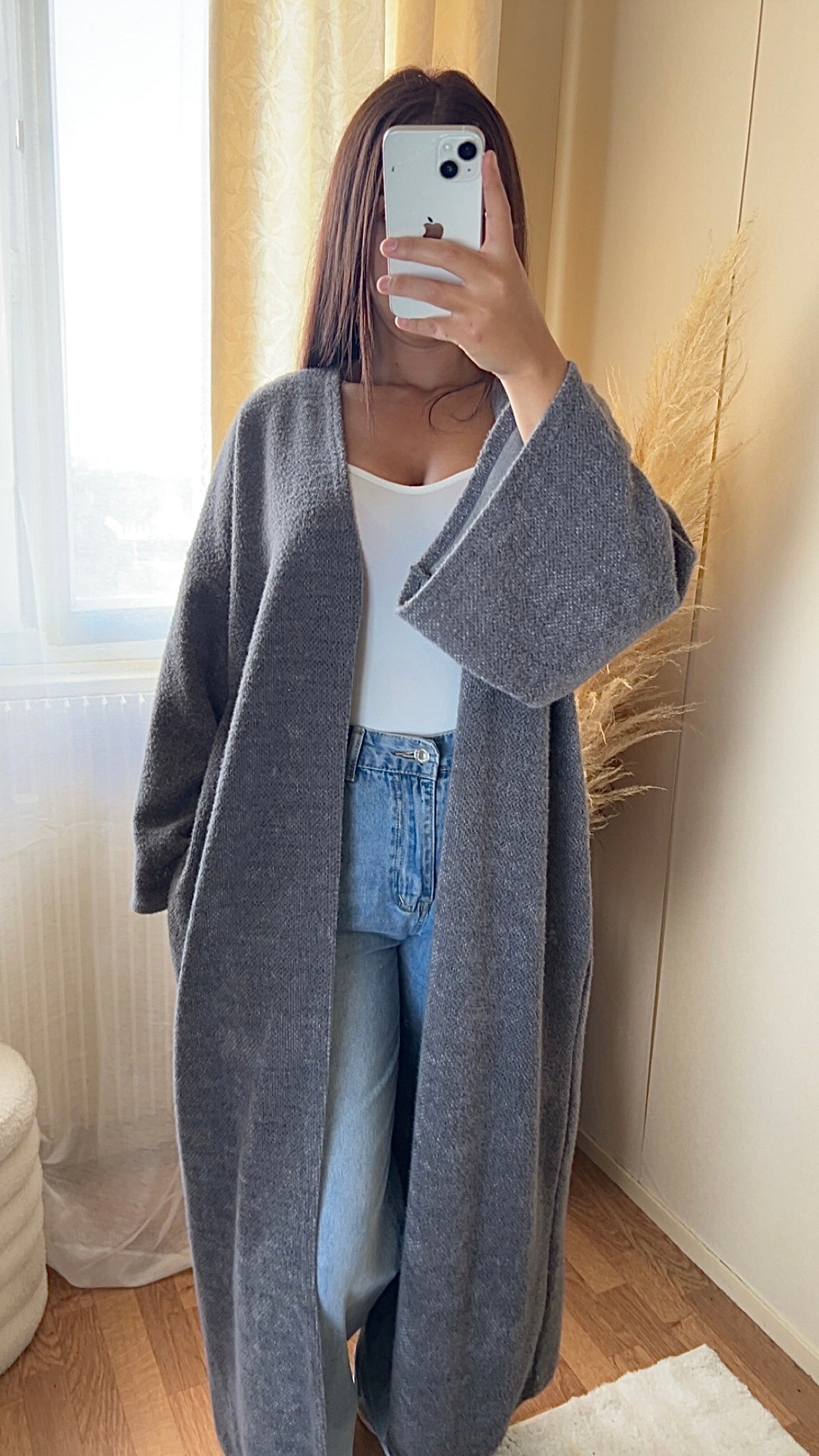 Gilet long et doux | Taupe