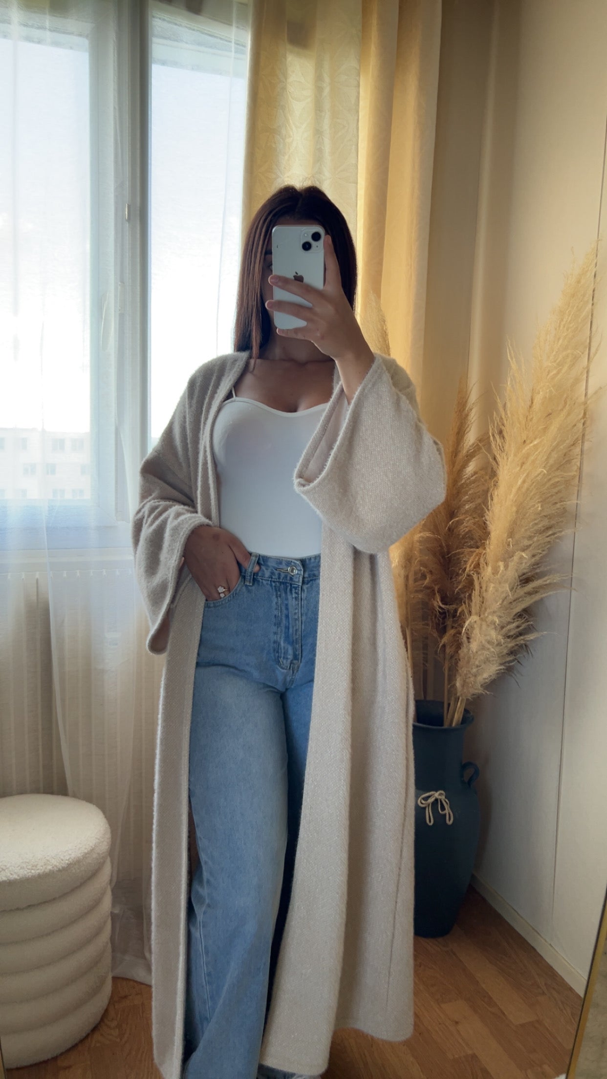 Gilet long et doux | Taupe