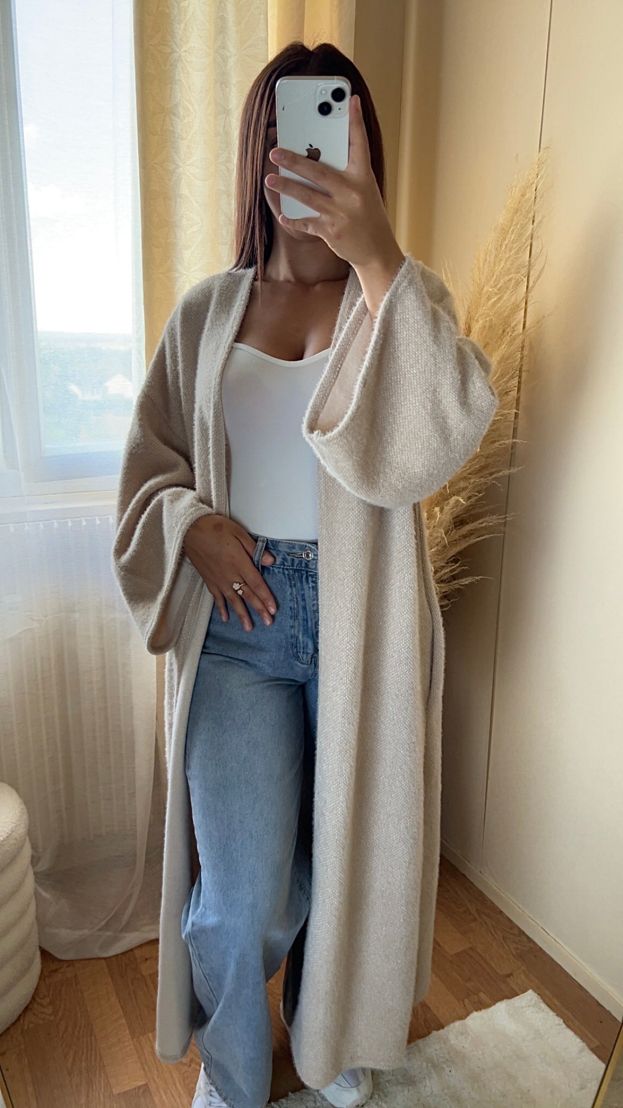 Gilet long et doux | Taupe