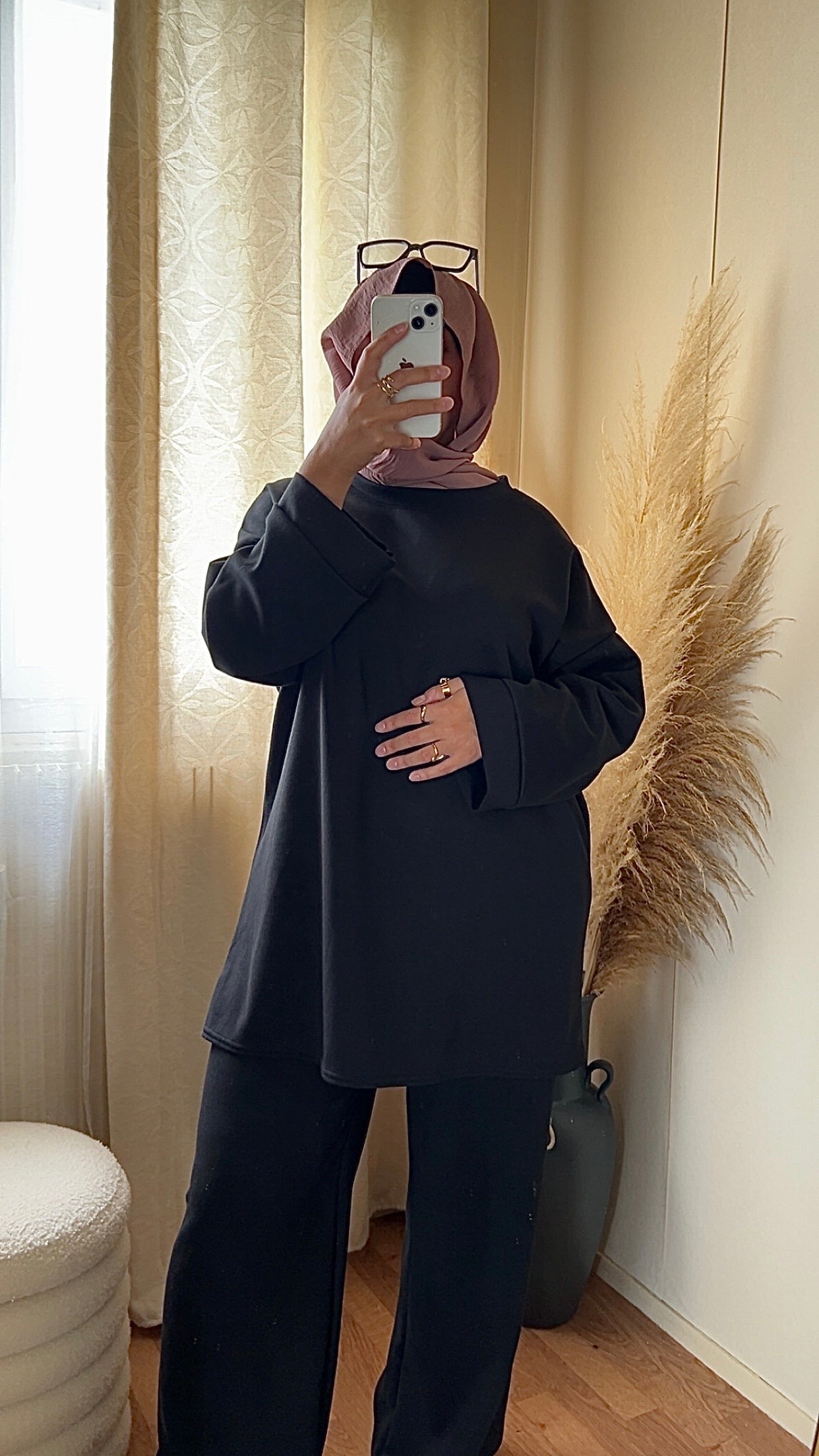 Ensemble casual pantalon & pull | Gris