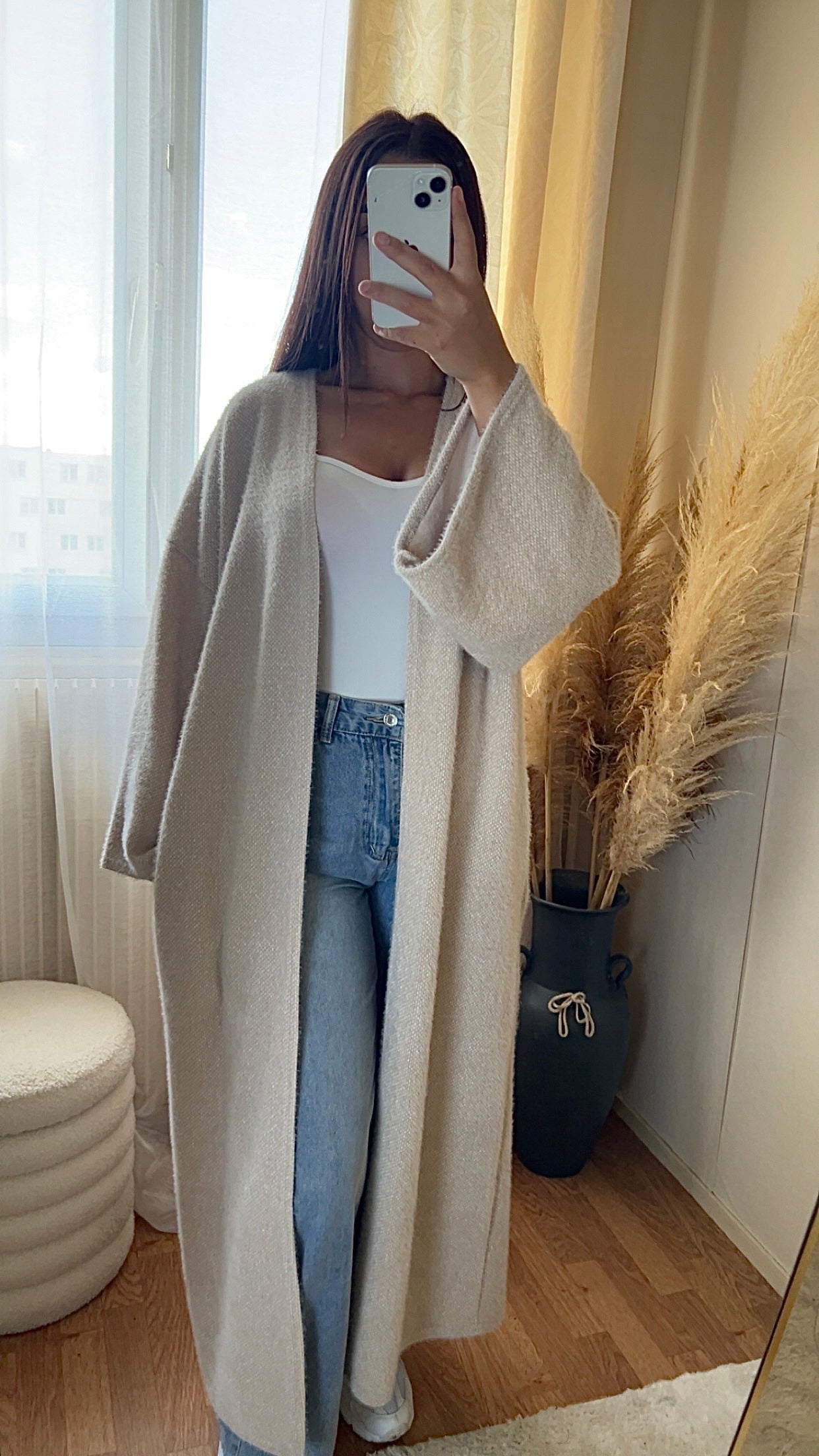 Gilet long et doux | Taupe