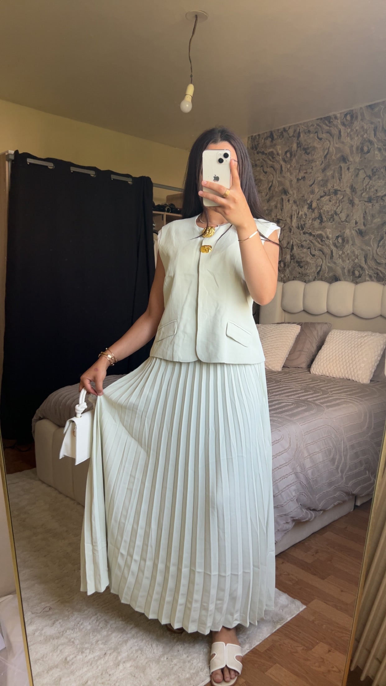 Ensemble jupe et veste sans manche - Modèle Naïma