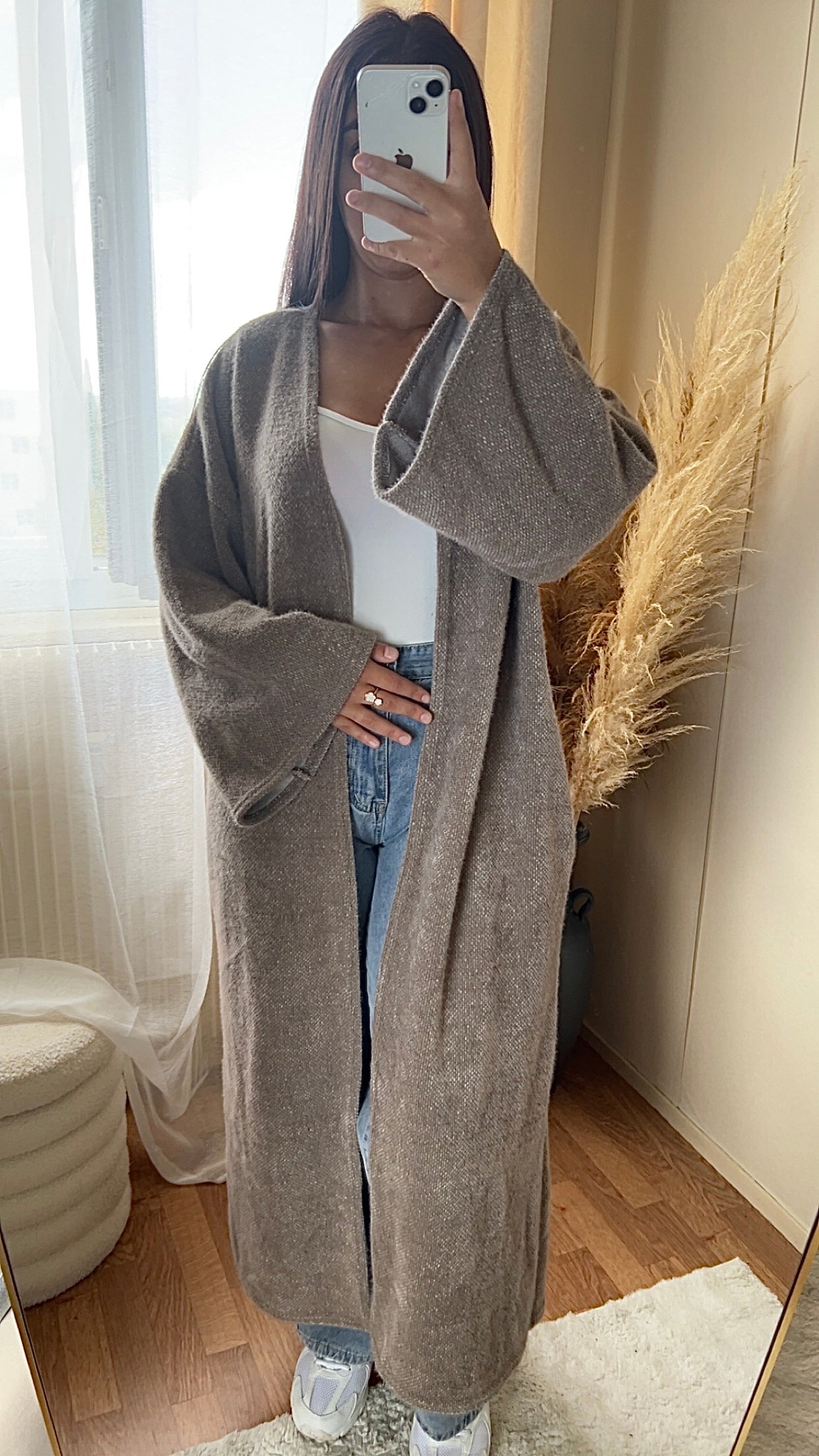 Gilet long et doux | Taupe