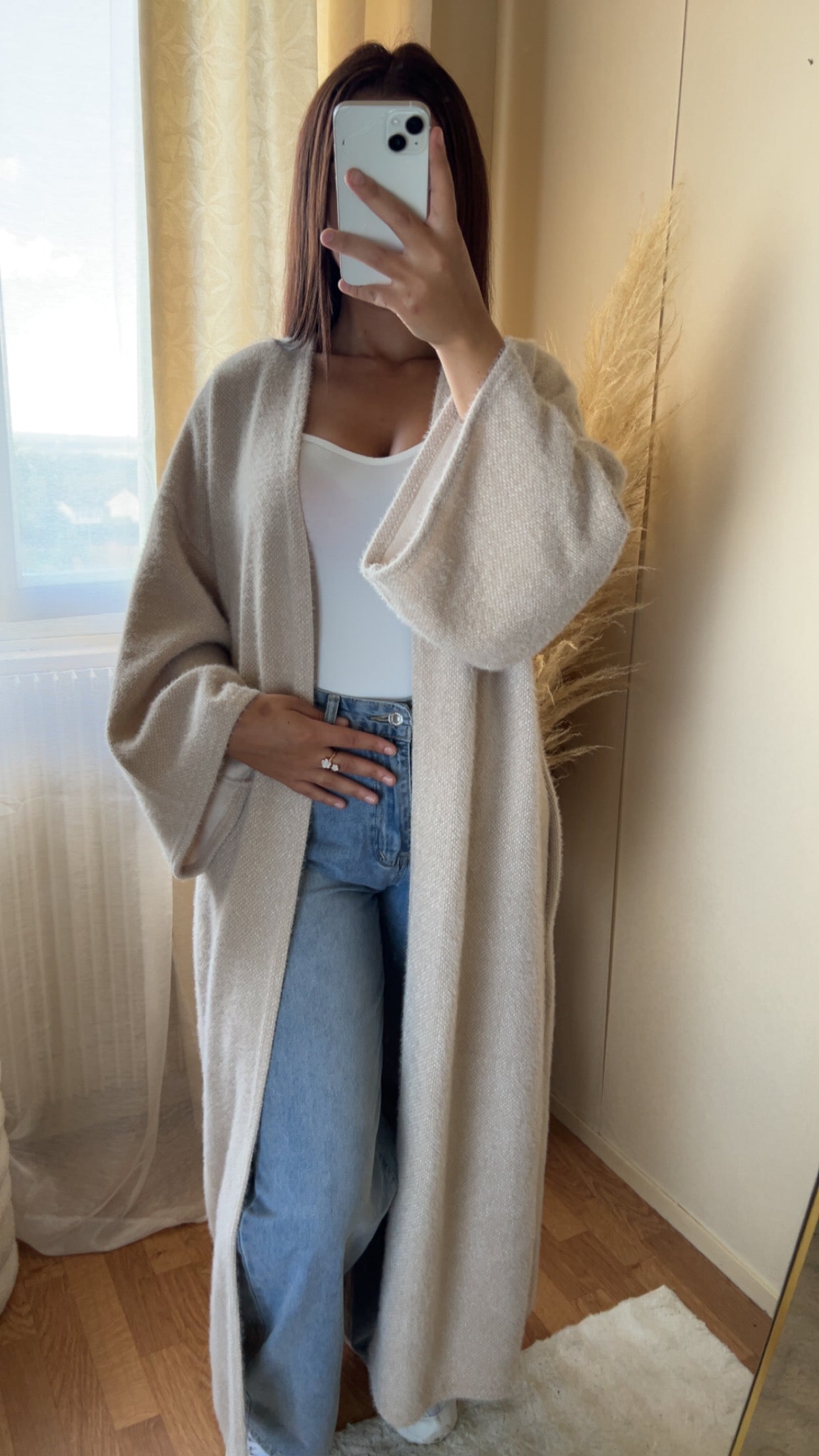 Gilet long et doux | Taupe