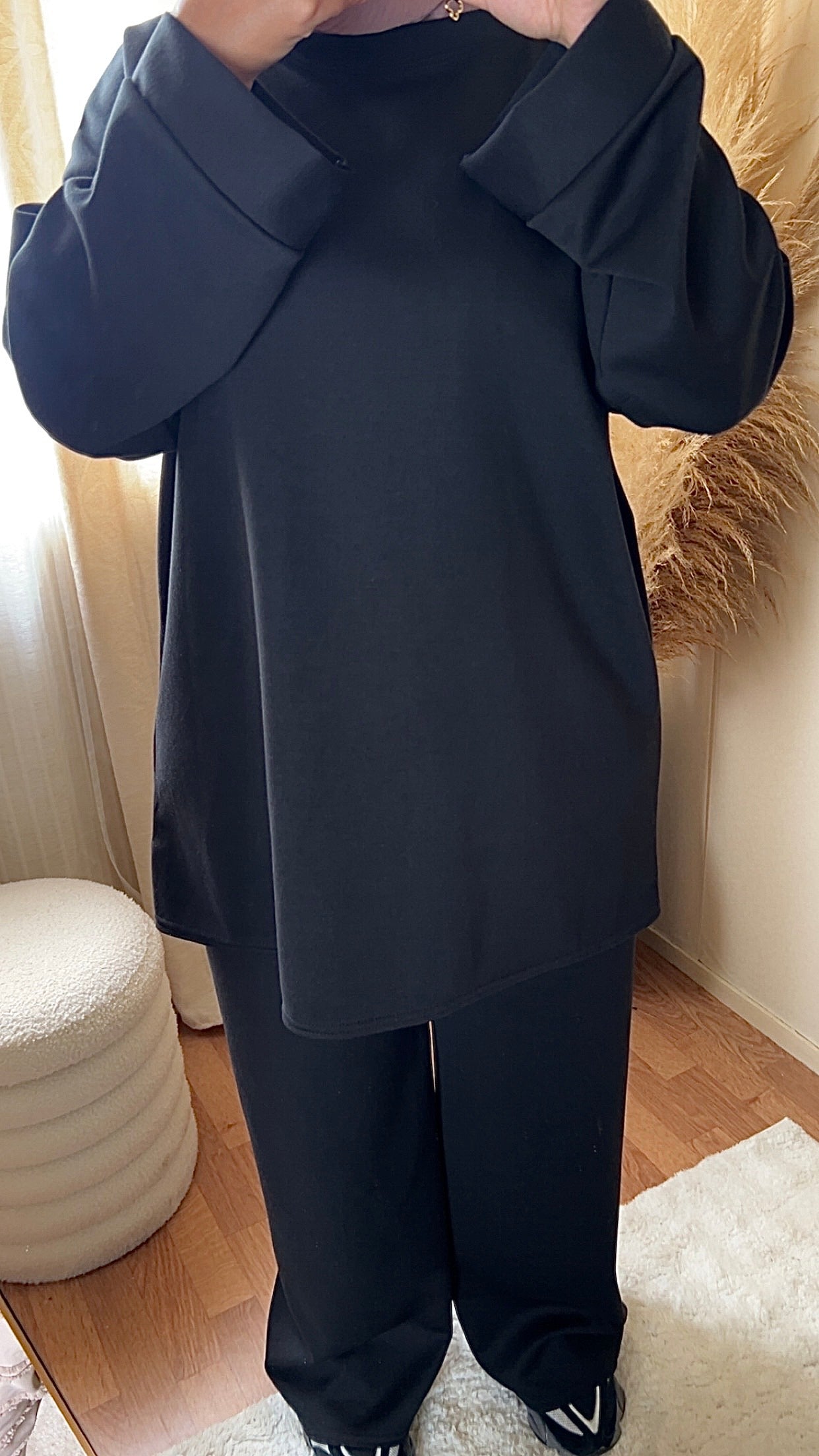 Ensemble casual pantalon & pull | Gris