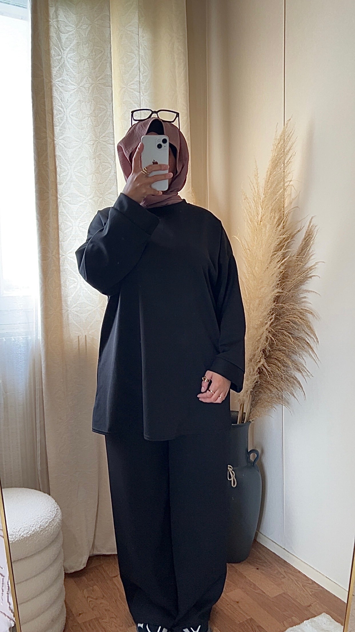 Ensemble casual pantalon & pull | Gris