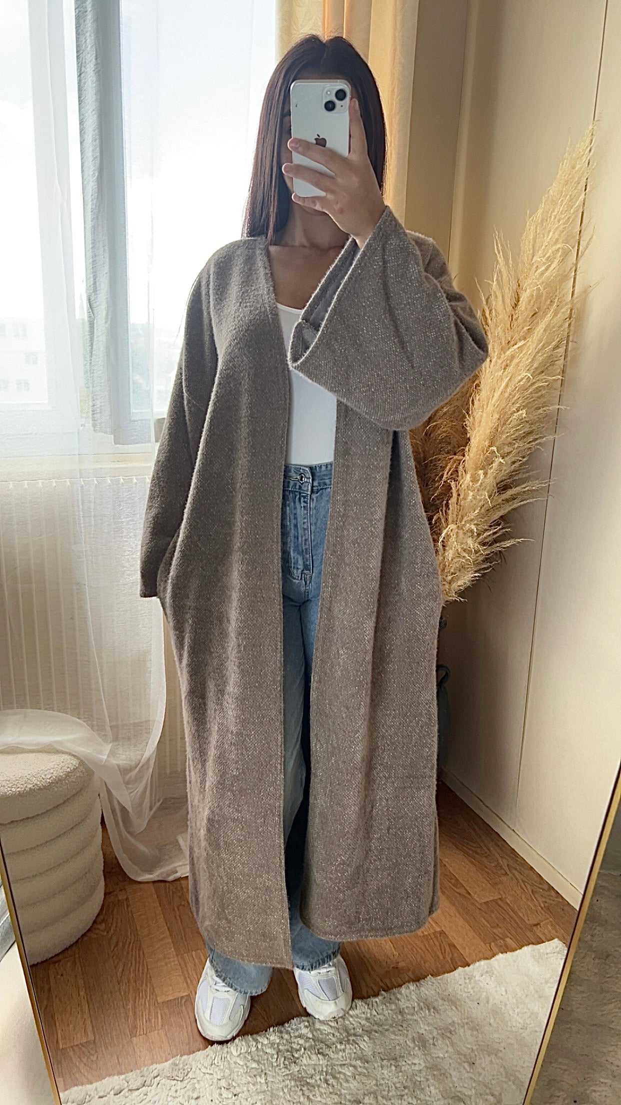 Gilet long et doux | Taupe