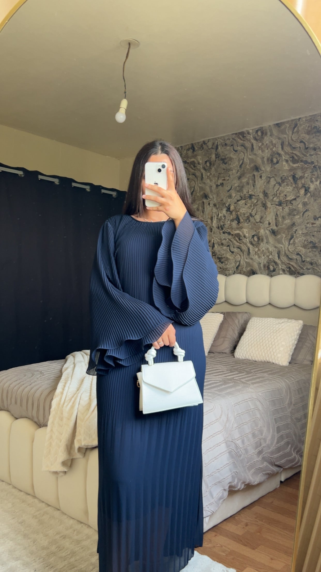 Robe plissée - Modèle Noura | Blanc