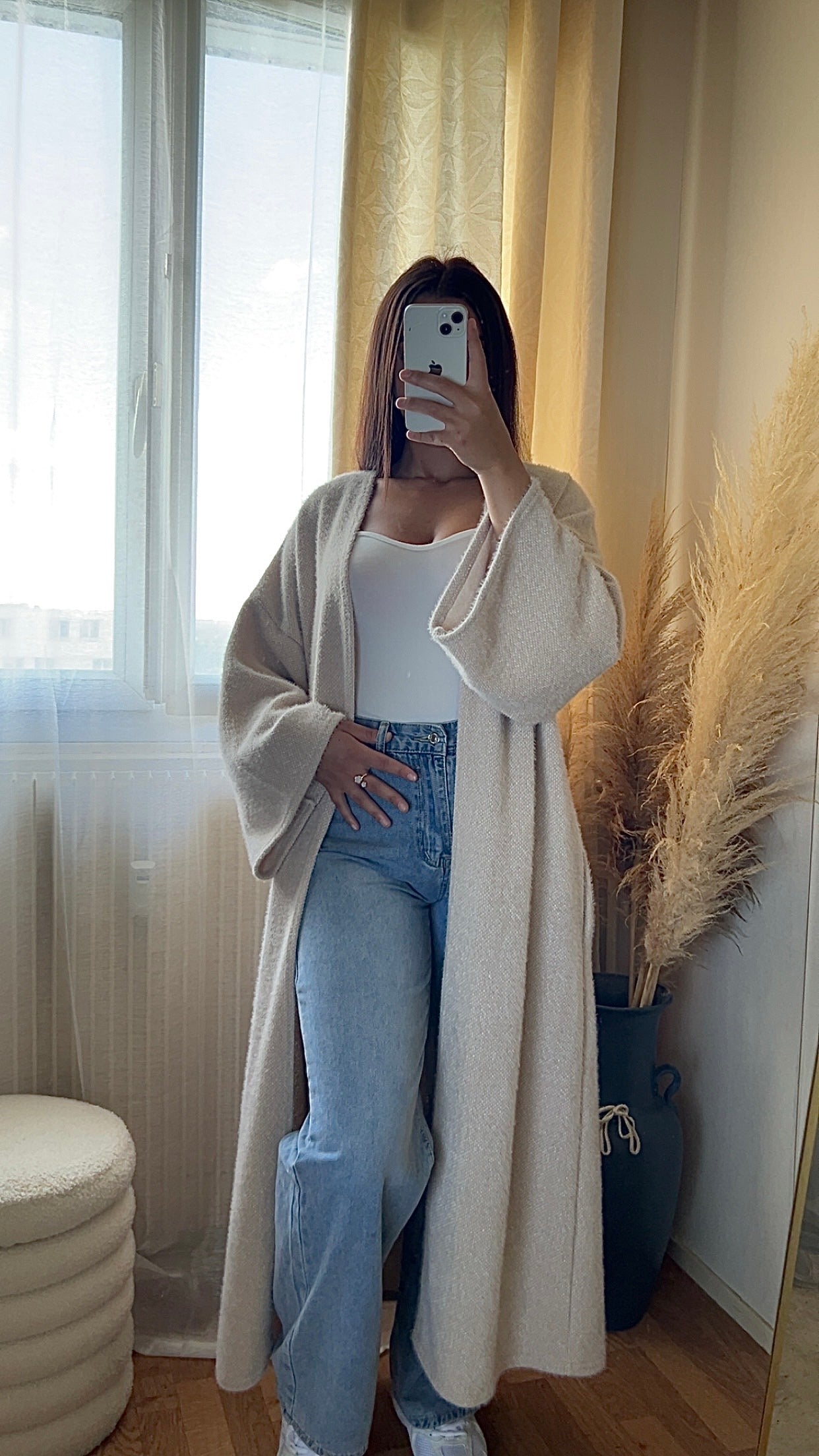 Gilet long et doux | Taupe