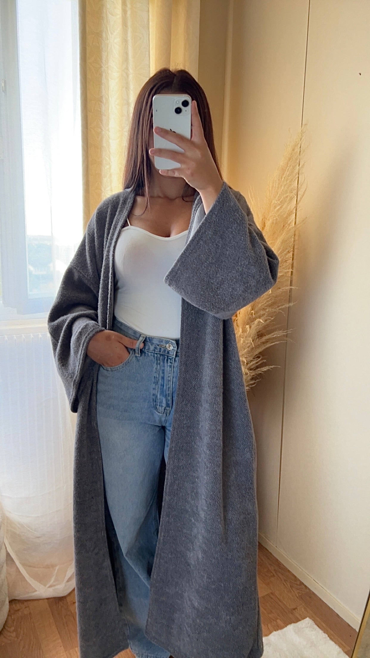 Gilet long et doux | Taupe