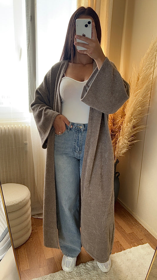Gilet long et doux | Taupe