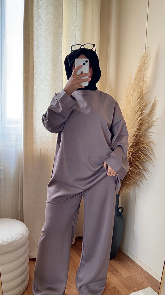 Ensemble casual pantalon & pull | Noir