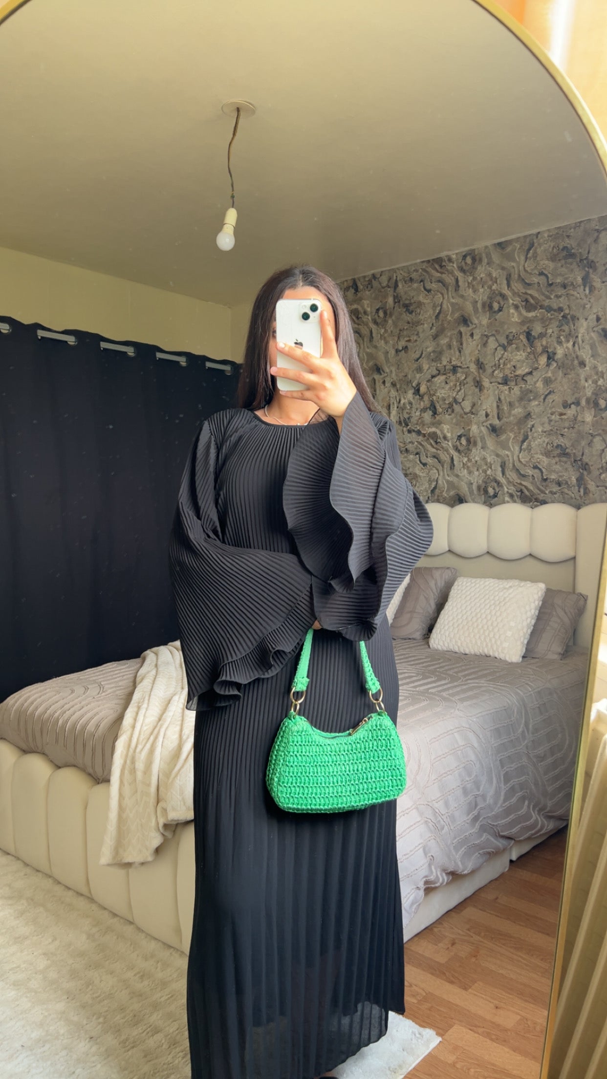 Robe plissée - Modèle Noura | Noir