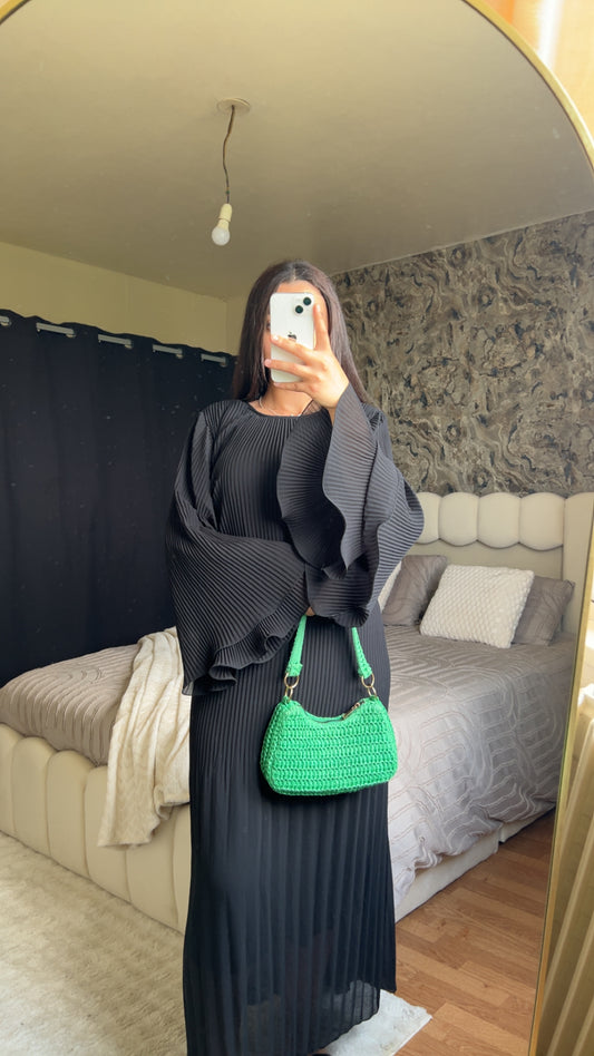 Robe plissée - Modèle Noura | Noir