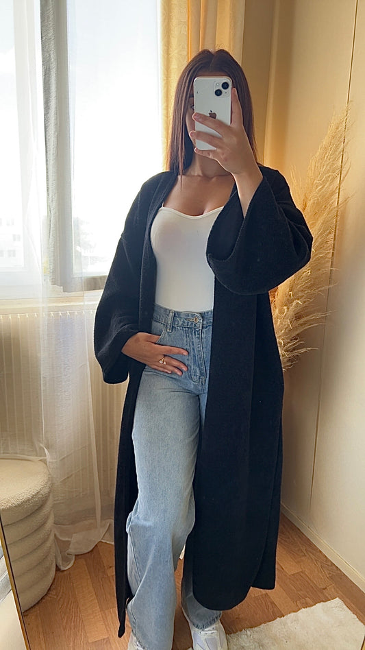 Gilet long et doux | Taupe